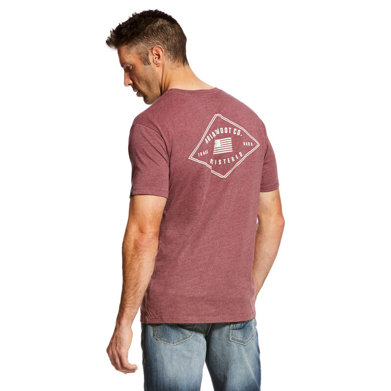 Ariat T-Shirts Herren - Us Registered Bordeaux ( APYDK-9267 )